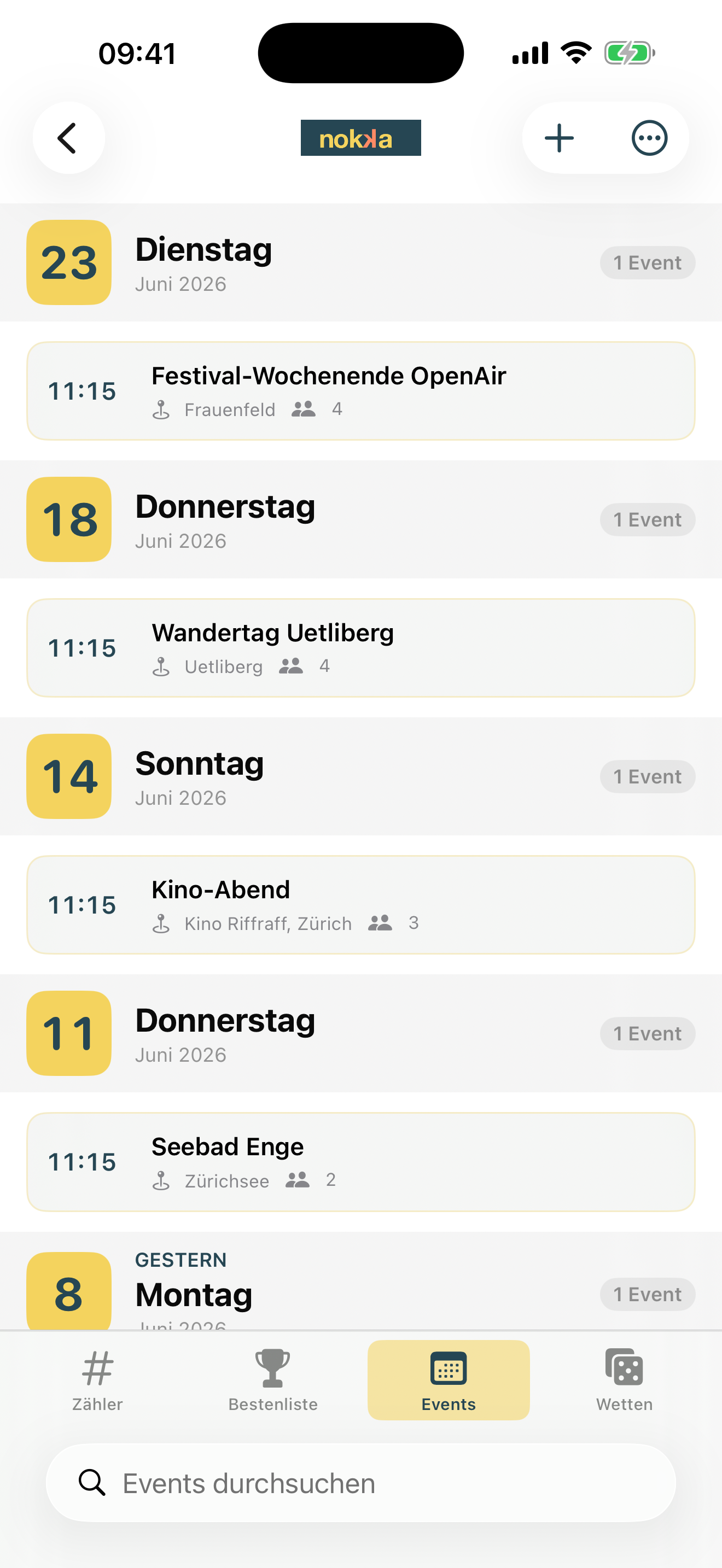 Events mit Foto & Ort